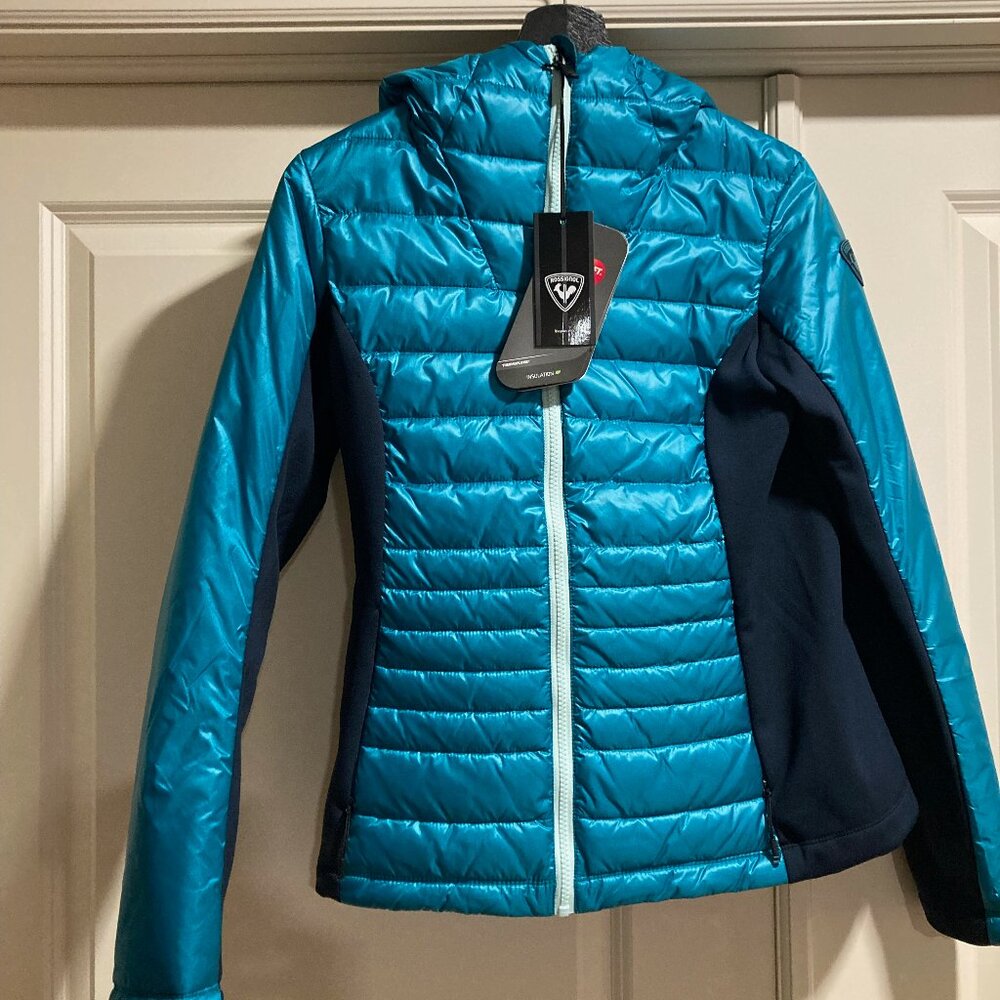 NWT! Rossignol Hybrid Light Ski Jacket Mid Layer Dark Emerald Women's S